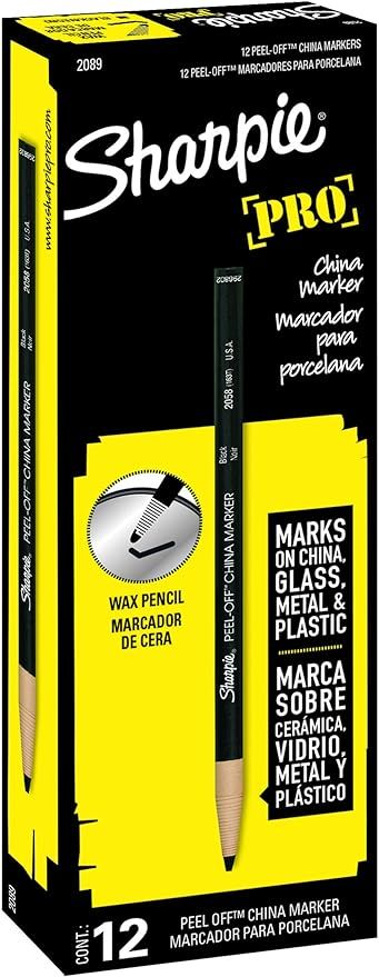 Sharpie PEEL-OFF Marker China, China Marker Bullet, 12 Pack, Black (2089) | Amazon (US)