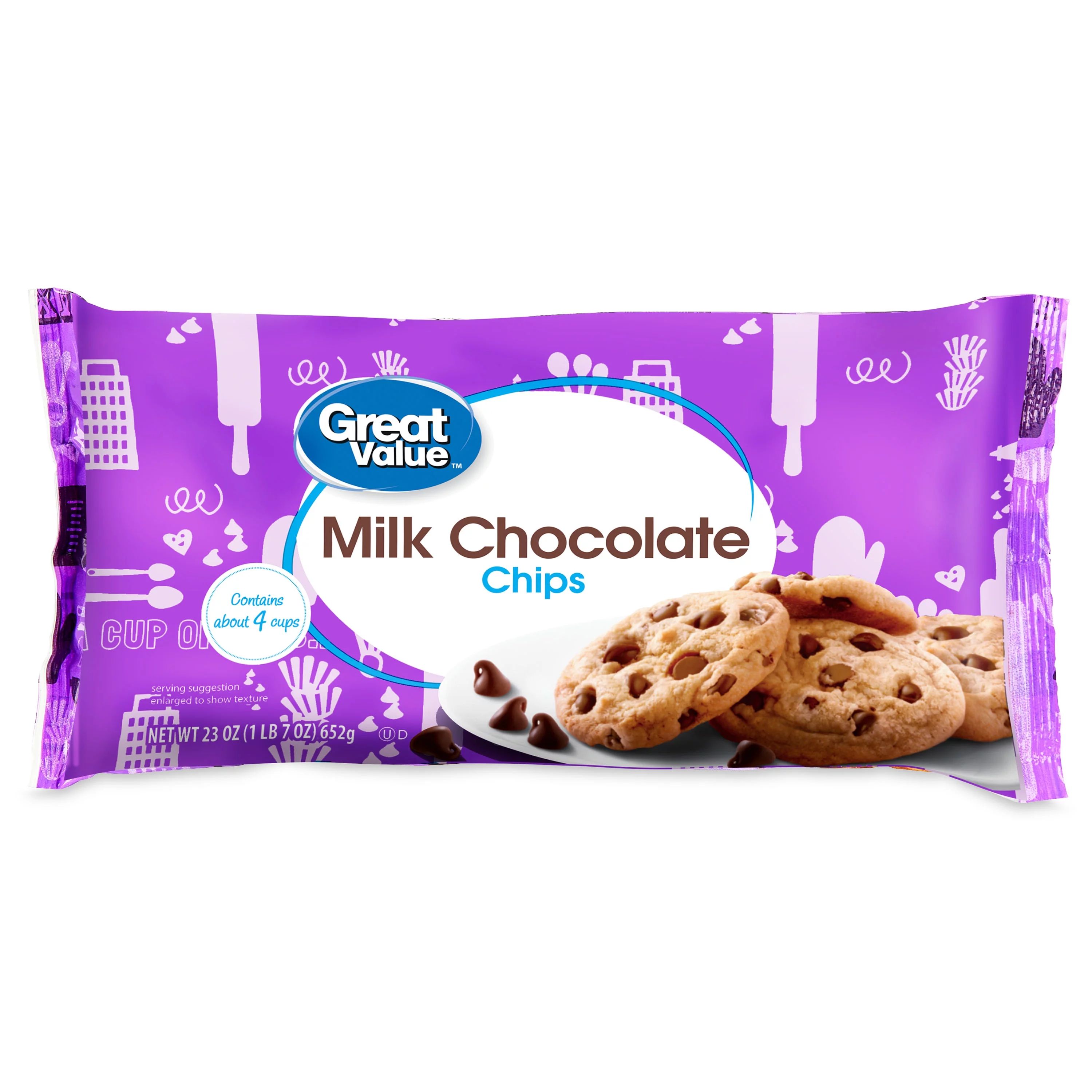 Great Value Milk Chocolate Chips, 23 oz - Walmart.com | Walmart (US)