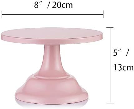 NUPTIO Pink Cake Stand Wedding Dessert Cupcake 8 inches/ 20cm Round Cake Stands for Birthday Party W | Amazon (US)