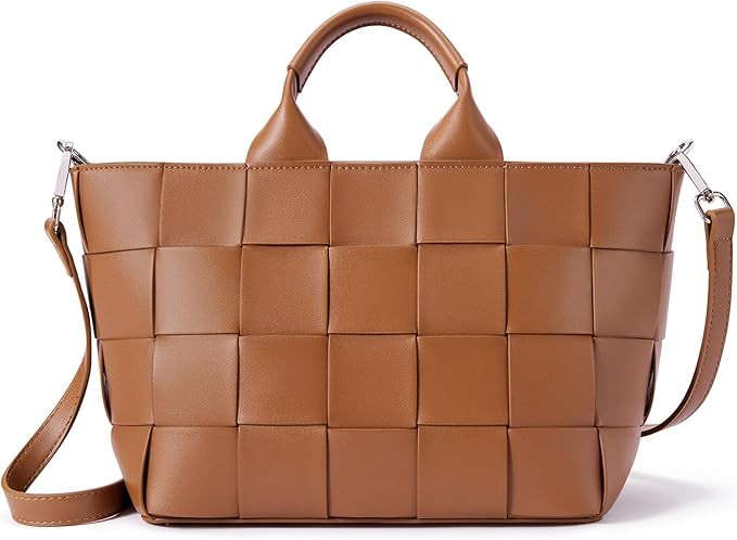 BOSTANTEN Woven Tote Bag for Women Top Handle Purses and Handbags Shoulder Crossbody Purse With Z... | Amazon (US)