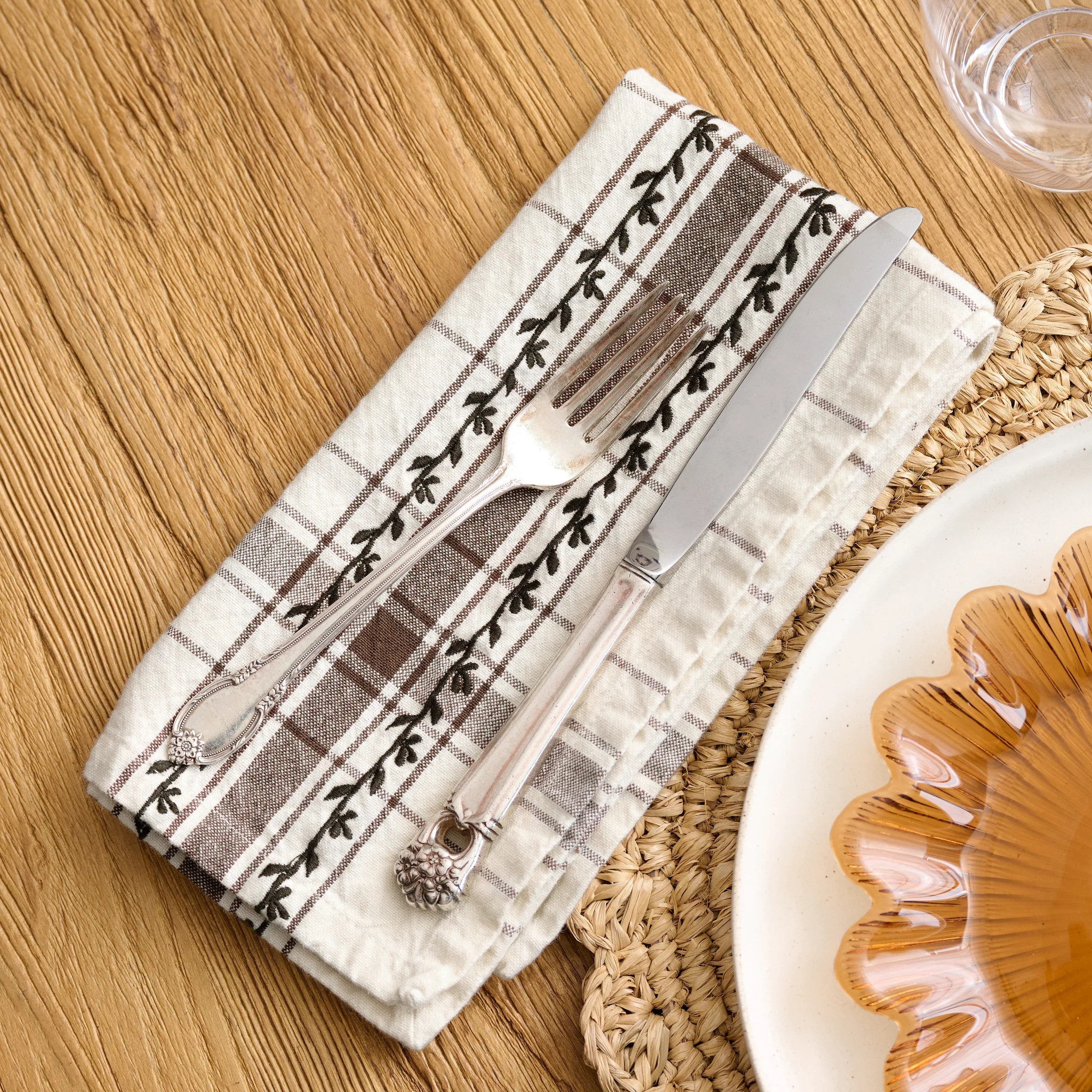 Talia Woven Grid Napkin Set of Four | Magnolia