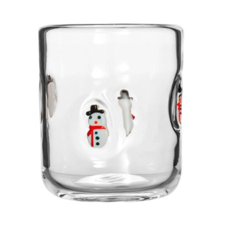 Christmas Icon Juice Cups 14 oz Cute Icon Juice Glass Mugs Double Old Fashioned Hand Blown Drinking Cups for Party Drinkware Xmas Decorations - B | Walmart (US)