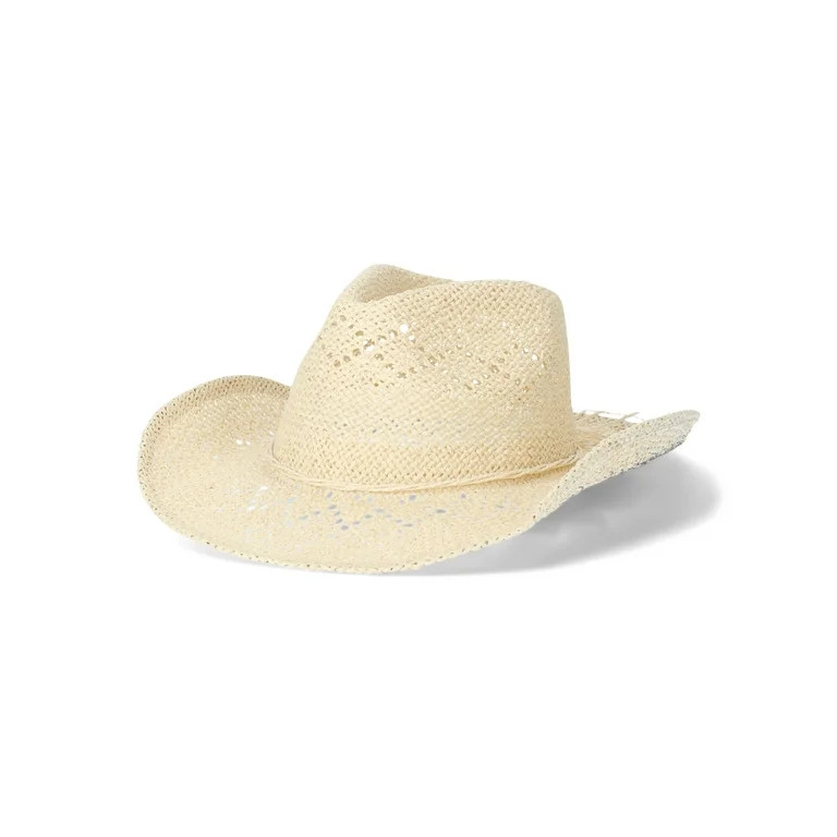 No Boundaries Women’s Straw Cowboy Hat, Natural | Walmart (US)