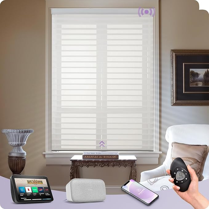 Graywind Motorized Wider Shangrila Shades Compatible with Alexa Google Remote Control Rechargeabl... | Amazon (US)