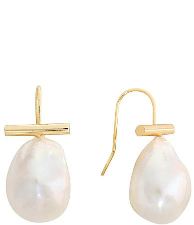SHASHI Giselle Freshwater Pearl Drop Earrings - Gold/Pearl | Dillard's