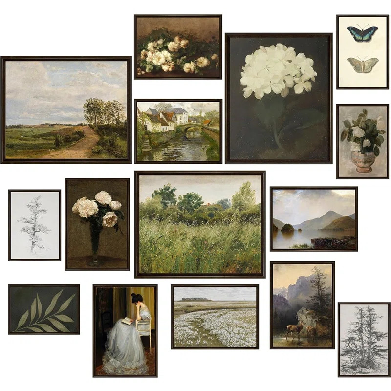 Wall Art Decor, Vintage Posters For Room, Vintage Art Prints, Moody Gallery Wall Art, Wall Print ... | Wayfair North America
