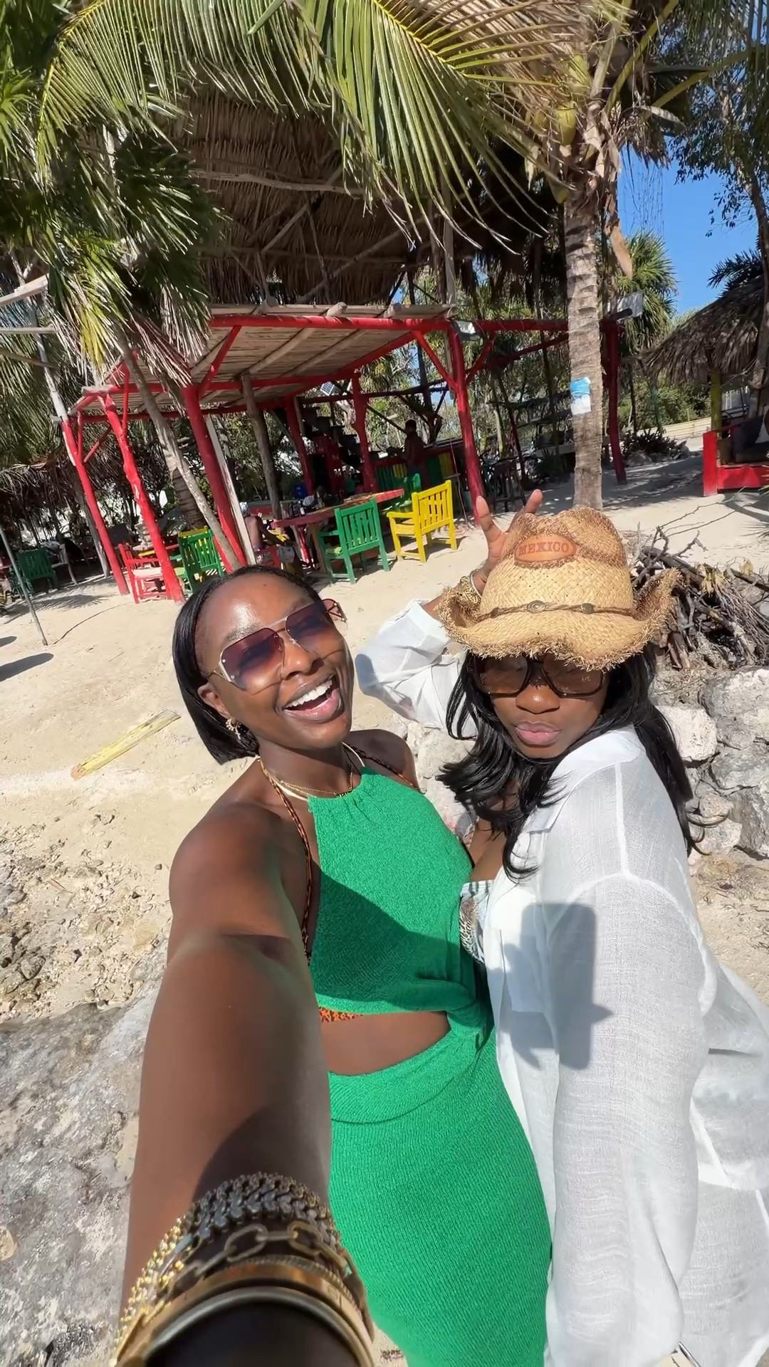 Rich = Cruisin around San Pedro Island,
Belize, in a Golf Cart with my sister. #belizevacation #belize #sanpedro