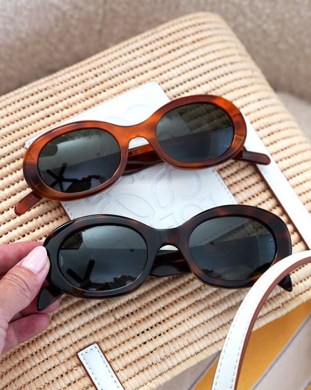 Look for less, Sezane Alma Sunglasses (top) vs Celine Oval Sunglasses (bottom)

#LTKstyletip