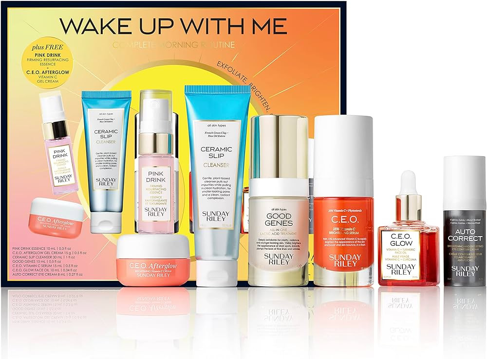 Sunday Riley Wake Up With Me Complete Brightening Morning Skincare Set | Amazon (US)