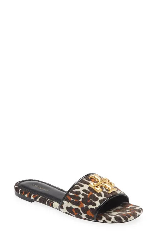 Tory Burch Eleanor Slide Sandal in Leopard /Perfect Black at Nordstrom, Size 8 | Nordstrom