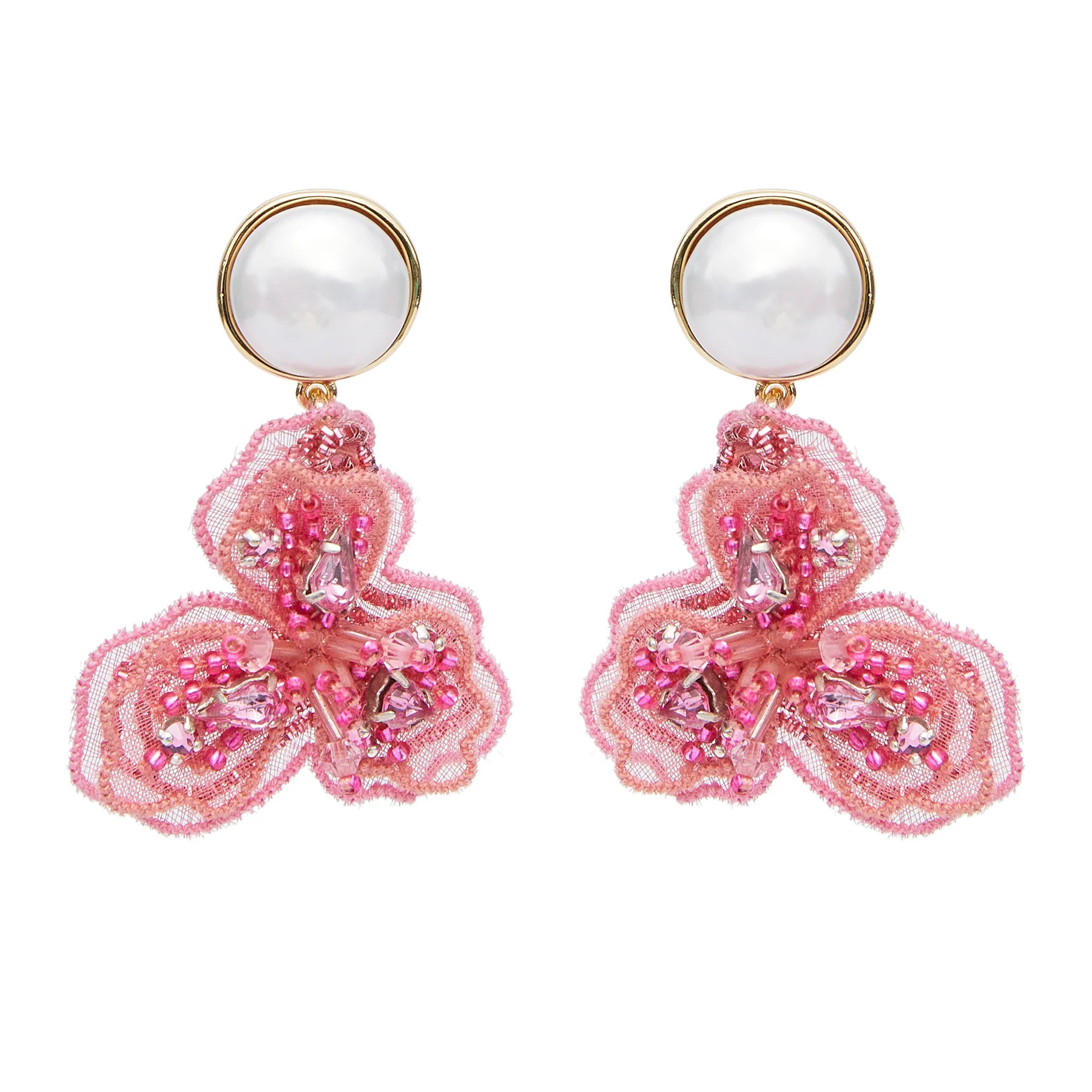 Sasha Pearl Earrings Hot Pink | Mignonne Gavigan