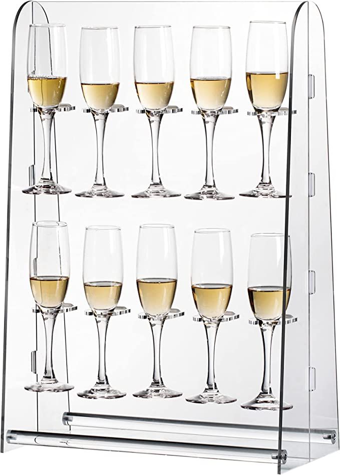 Champagne Wall Holder For Party 50, Acrylic Champagne Tower Stand, Wine Glass Holder Display, Cha... | Amazon (US)