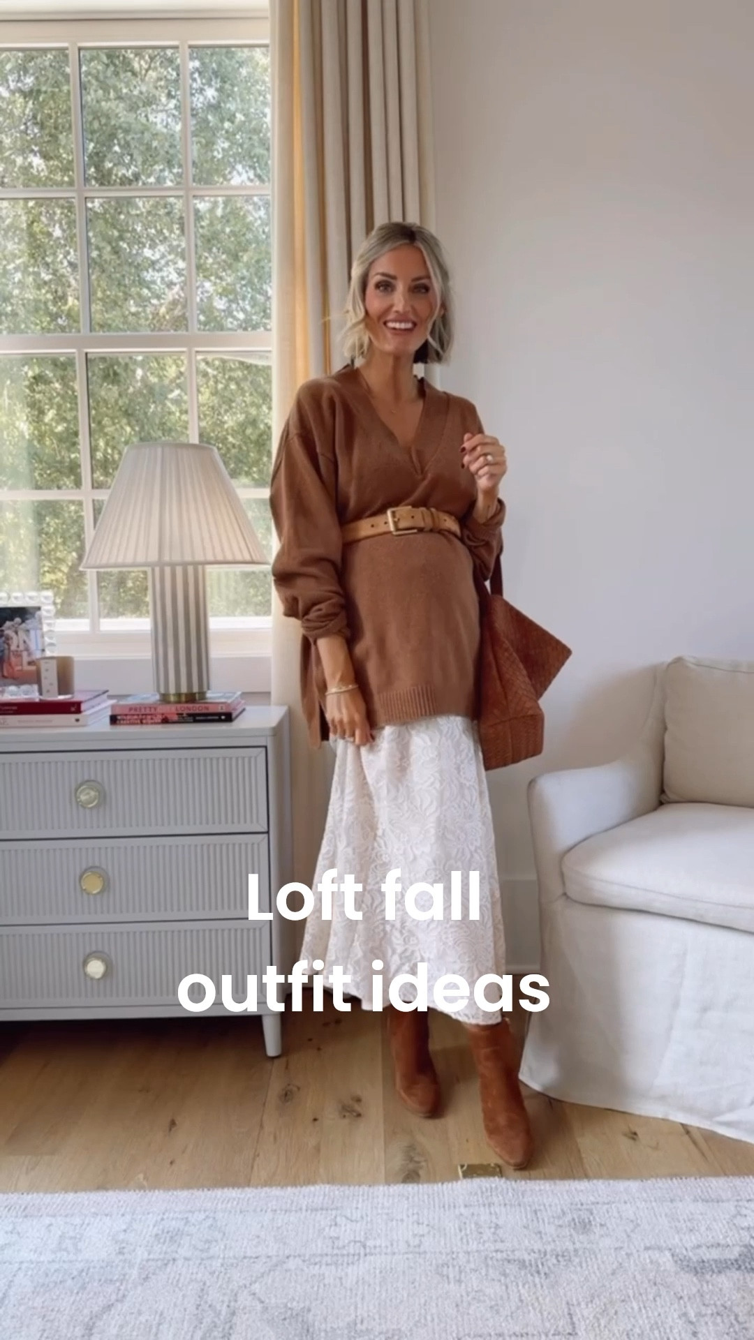 This white lace midi skirt is so pretty! This would be perfect for a bride! I paired it with this oversized tan sweater & neutral accessories! Wearing XS in sweater & 2 in skirt! 

Loverly Grey, fall outfit ideas, Loft, lace skirt, white lace skirt, fall outfit inspo, oversized sweater 

#LTKStyleTip #LTKSeasonal