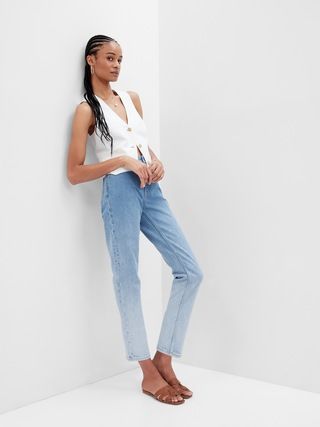 High Rise Ombre Cheeky Straight Jeans with Washwell | Gap (US)