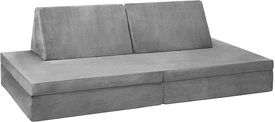 Delta Children Cozee 4-Piece Lounger and Play Set Sofa/Couch, Grey | Amazon (US)