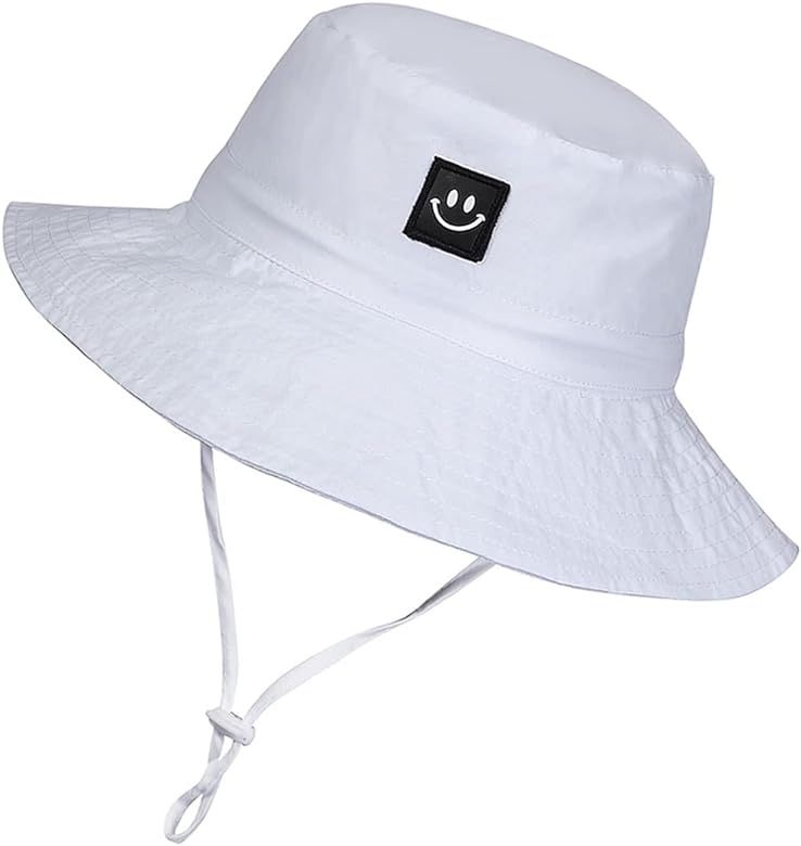 Baby Sun Hat Smile Face UPF 50+ Toddler Bucket Hat for Boys Girls 0-7 Years | Amazon (US)