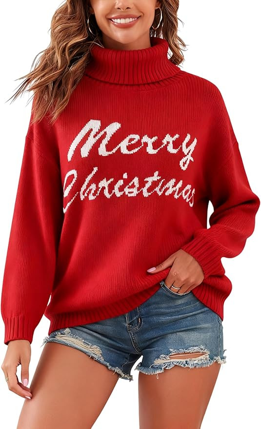 ZAFUL Flower Crochet Turtleneck Sweater for Women Pullover Puff Long Sleeve Boho Knit Sweaters Tr... | Amazon (US)