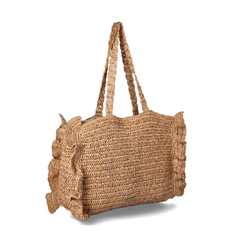 Time and Tru Women's Raffia Hobo Bag, Natural | Walmart (US)