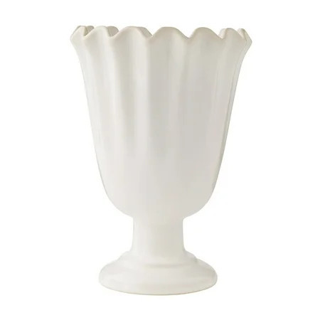 The Pioneer Woman Stoneware Scalloped Vase, Cream, 9" | Walmart (US)