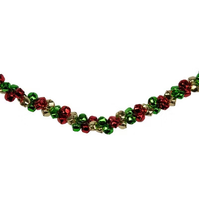 Northlight 5' x 1" Green and Red Festive Jingle Bell Artificial Christmas Garland | Target