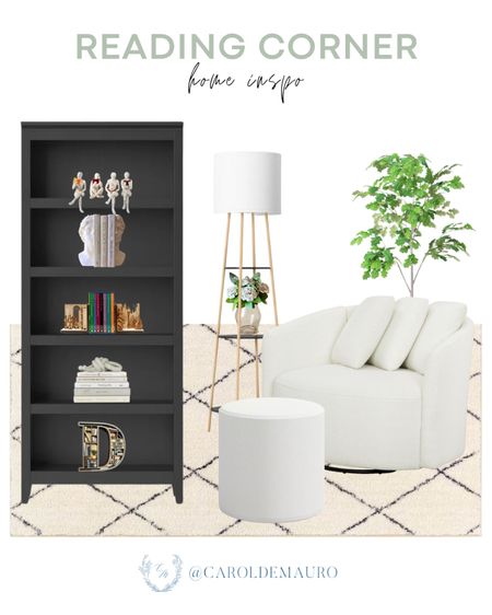 Set the mood when you read books with this cozy reading corner inspo: white swivel chair, faux plants, bookshelf and more!
#interiordeisgn #affordabefinds #homefurniture #designtips

#LTKSeasonal #LTKStyleTip #LTKHome