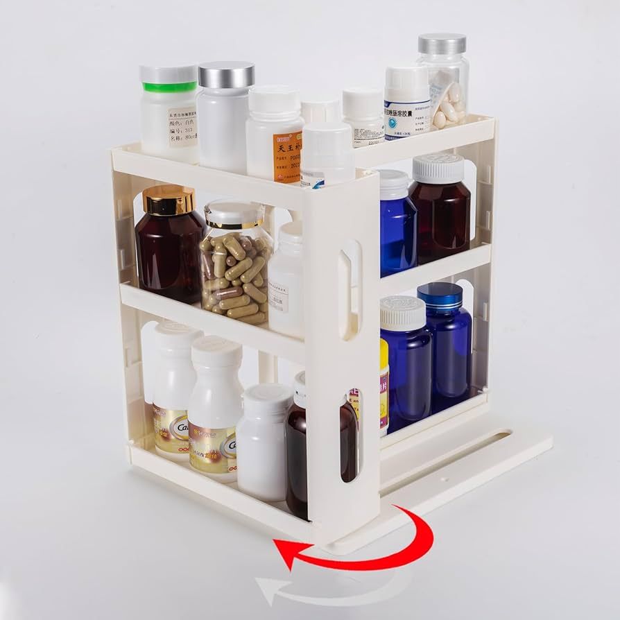 Medicine Organizer 2 Three-Decker Shelves Cabinet Storage Rack Organizer for Holding Vitamins, Su... | Amazon (US)