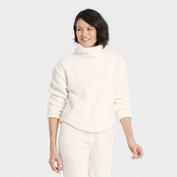 Women's Cozy Cowl Neck Pullover Sweatshirt - All in Motion™ | Target