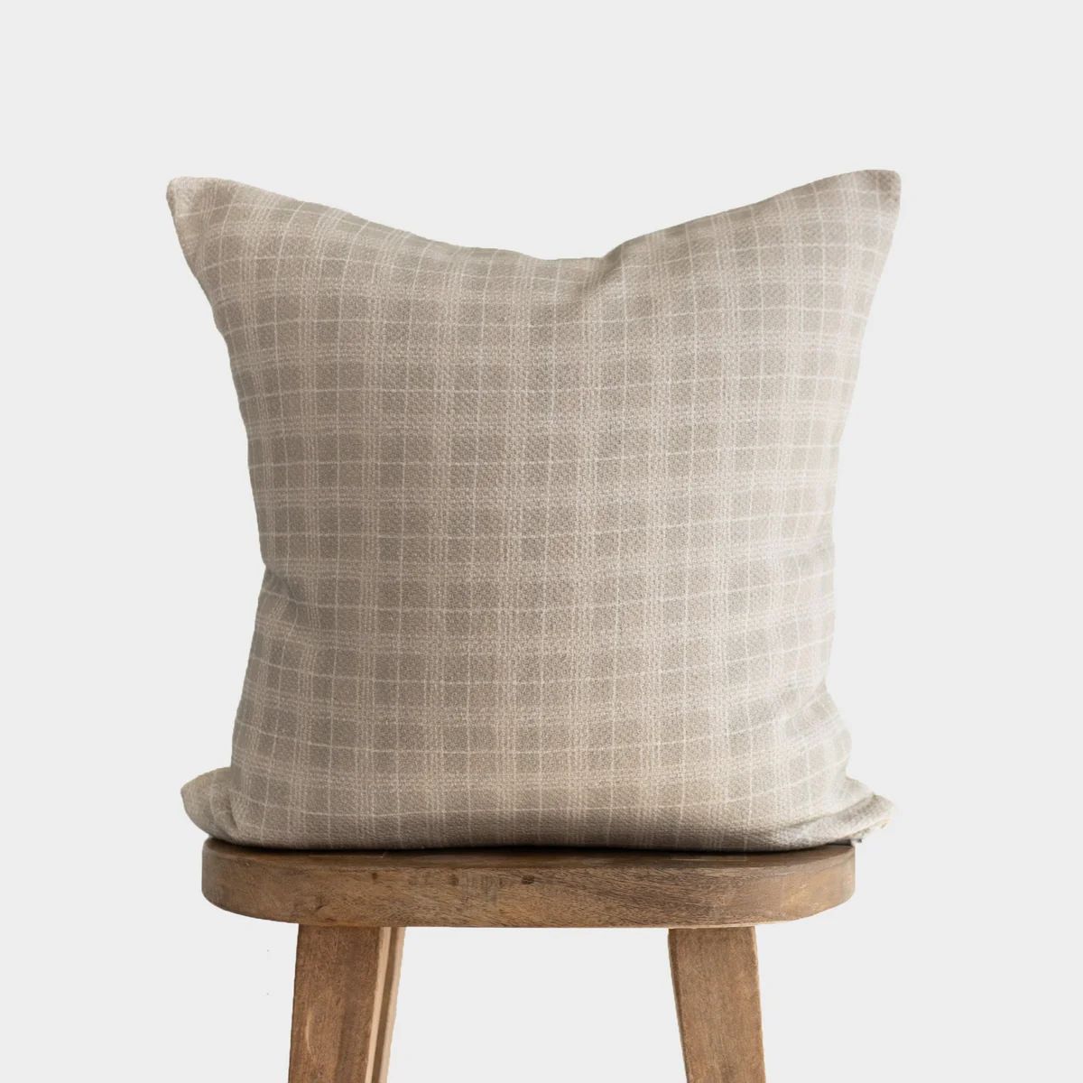 Window Squares in Taupe - 22" Pillow Cover | Woven Nook