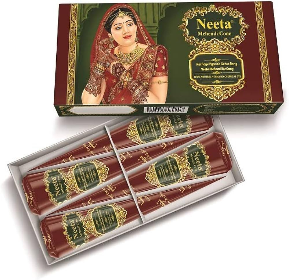 Neeta Indian Henna Cones Mehendi Cones For Temporary Body Art Tattoo All Natural Herbal Pure Henn... | Amazon (CA)