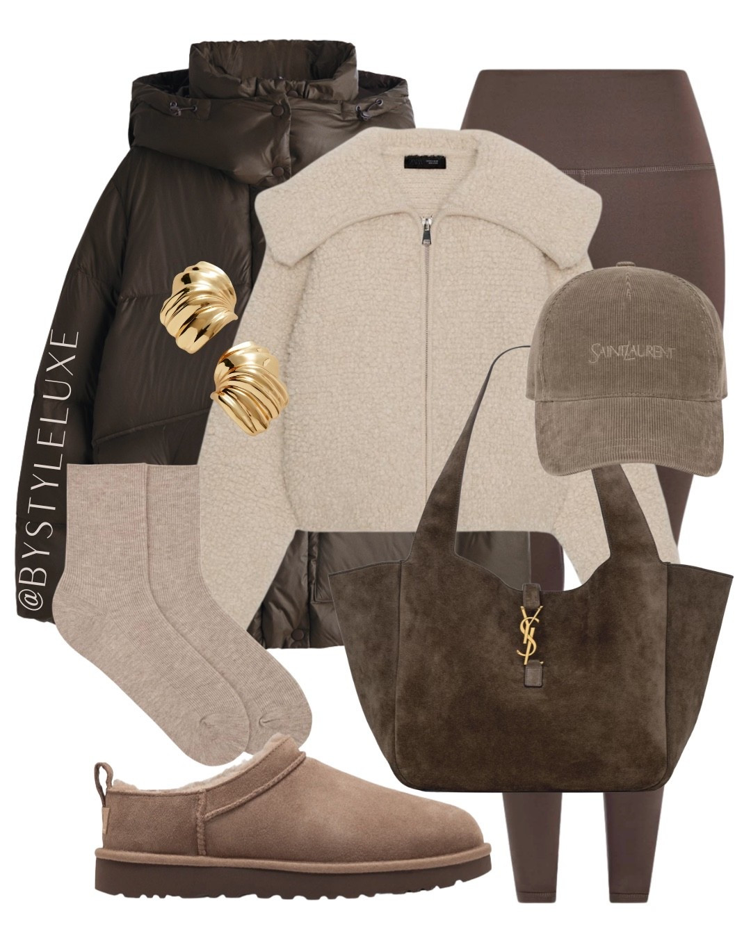 BROWN PUFFER - new in @hm puffer jacket styled with leggings and these Rocky Oak micro boots. Both are in the BF sale now! 

#pufferjacket #coat #hm 

#LTKwinter #LTKuk #LTKshoes