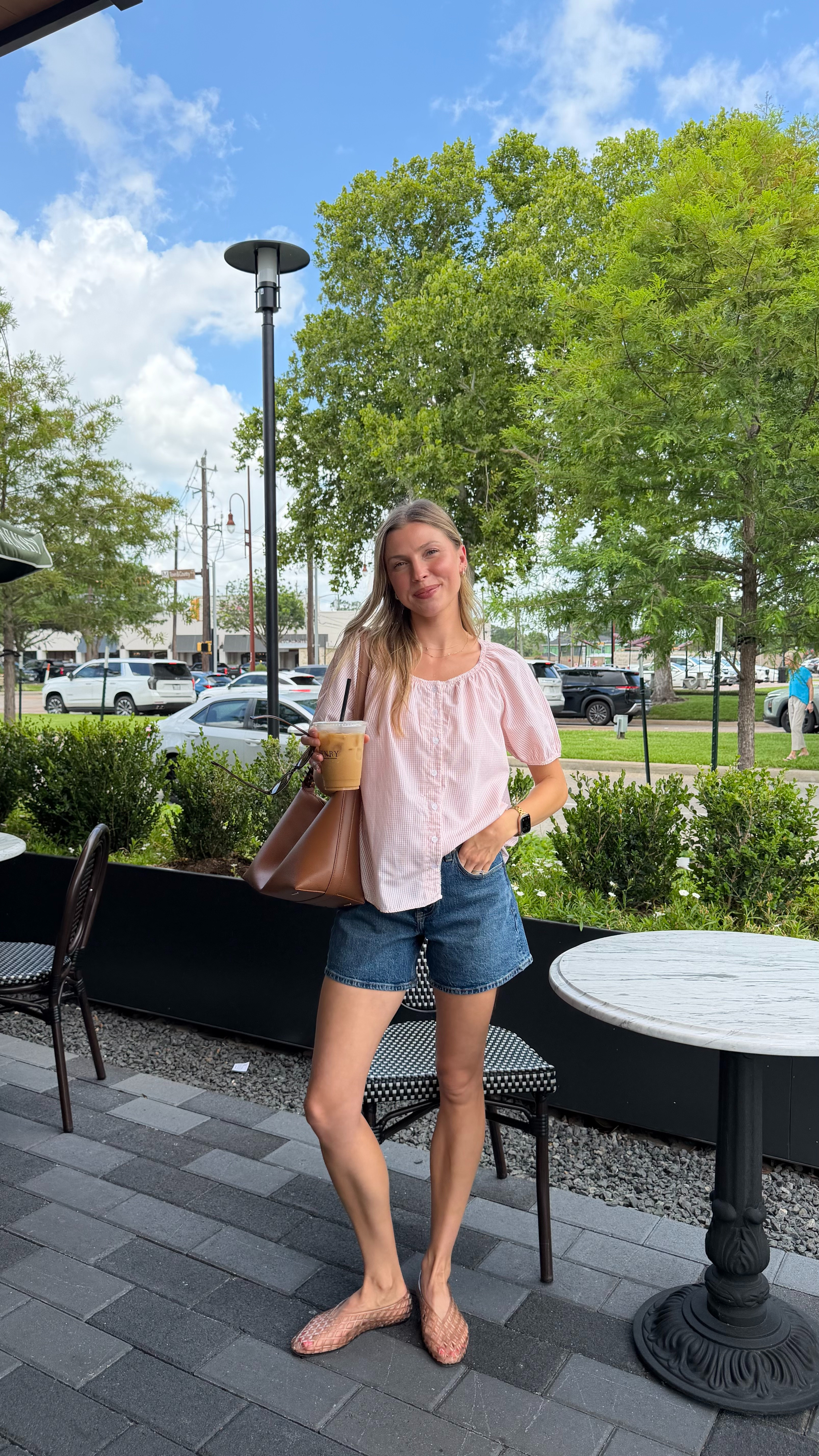 Nursing friendly mom outfit for summer! S in top, 26 in denim shorts  

 #LTKootd #LTKmomlife