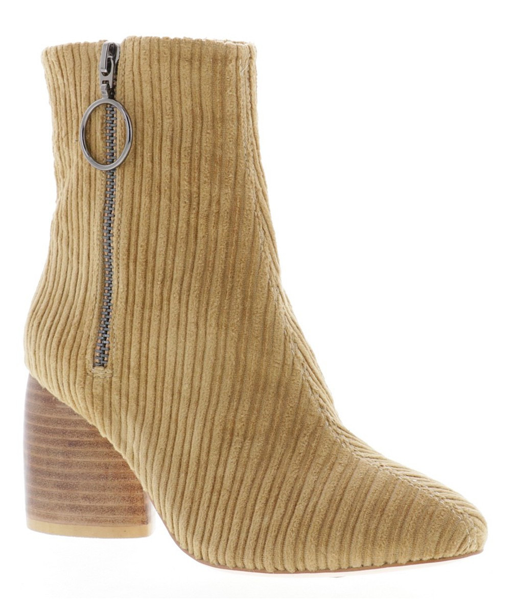 Sbicca Women's Casual boots BEIGE - Beige Corduroy Meriline Bootie - Women | Zulily