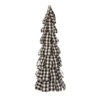 Glitzhome® 17" Black & White Plaid Fabric Tabletop Tree | Michaels Stores