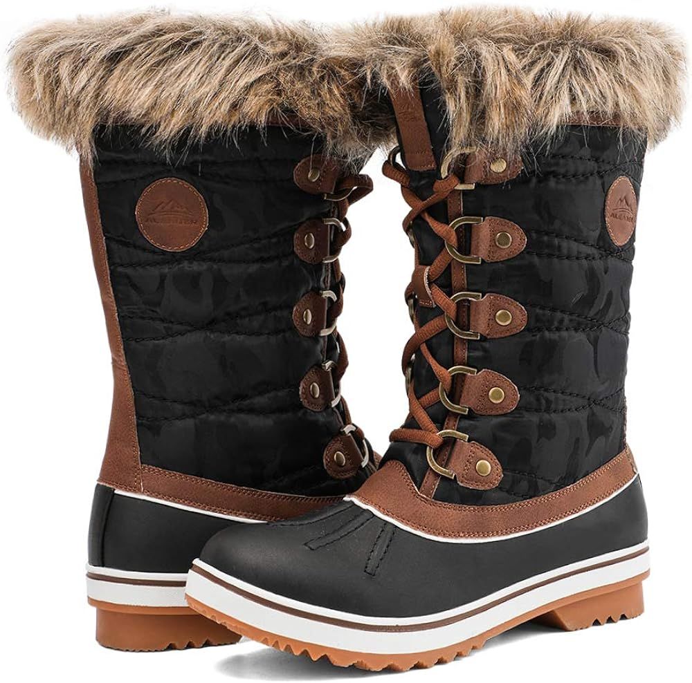 ALEADER Women Snow Boots Winter Waterproof Warm Mid-Calf Boots | Amazon (US)