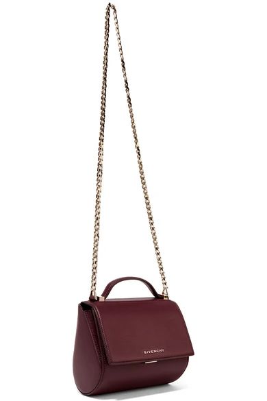 Givenchy - Pandora Box Shoulder Bag In Burgundy Textured-leather | NET-A-PORTER (US)