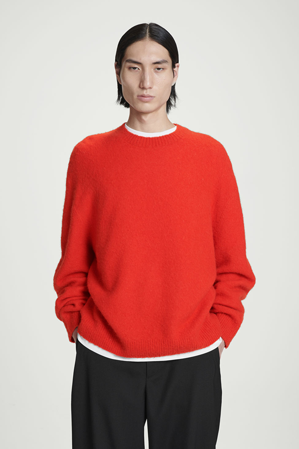 BRUSHED-WOOL CREW-NECK SWEATER | COS (US)