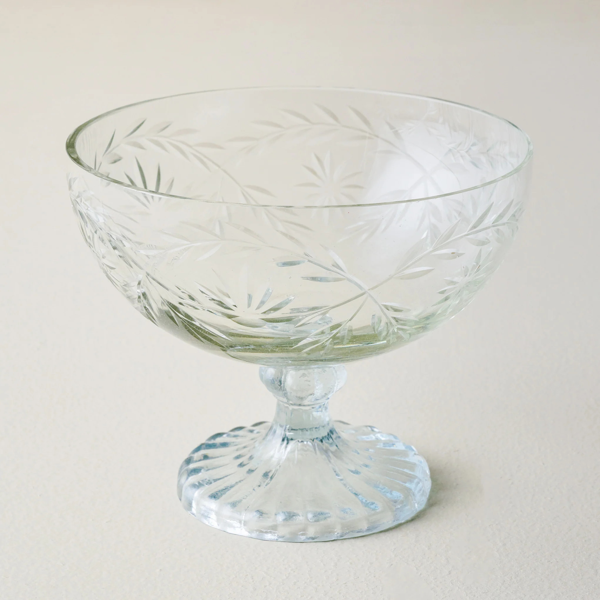 Vivian Cut Glass Pedestal Bowl | Magnolia