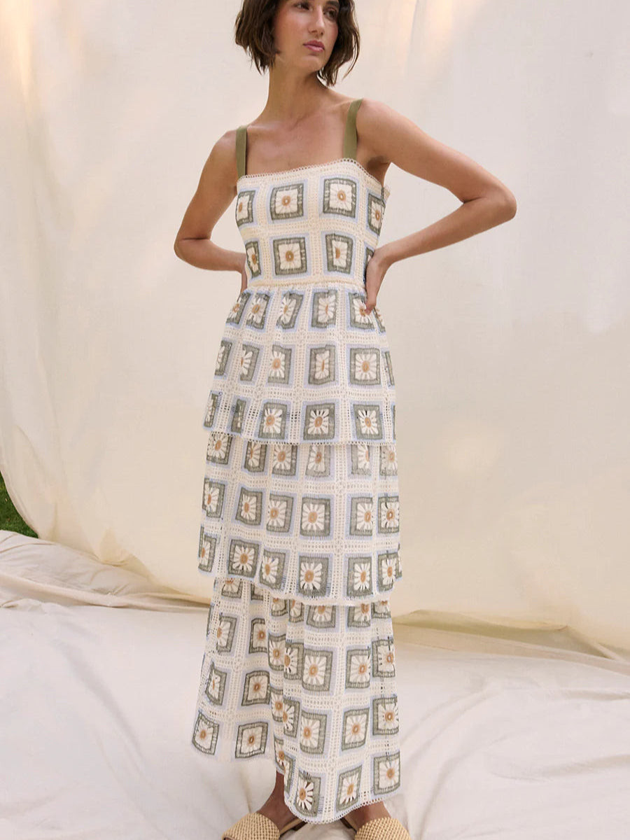 Liylah Daisy Crochet Midi Dress | Beau & Ro