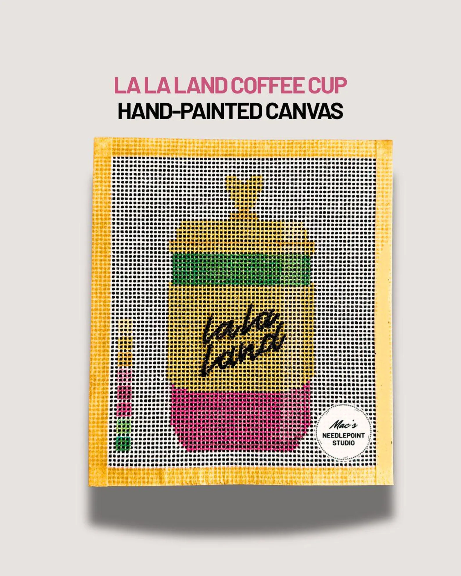 Needlepoint Canvas, 13 Mesh, Hand-Painted La La Land Coffee Cup | Etsy (Global)
