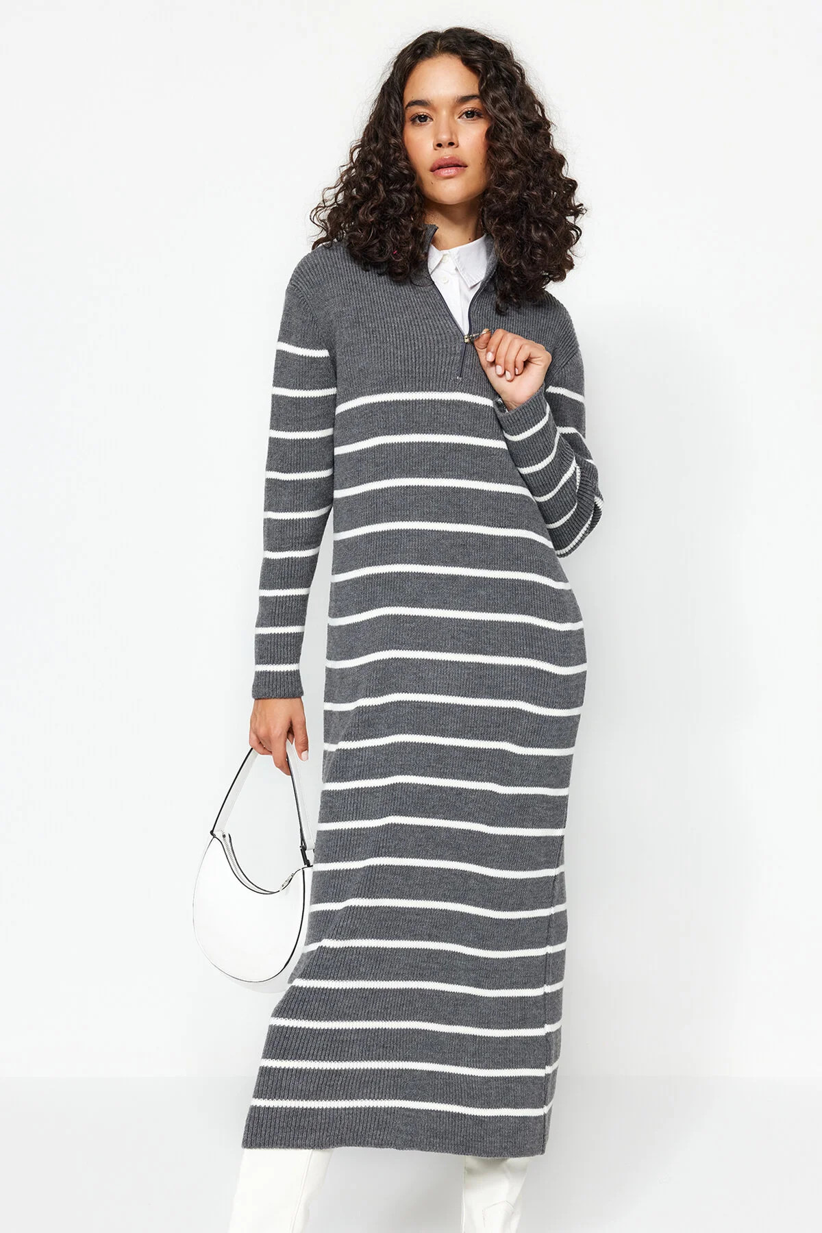 Trendyol Modest Kleid - Grau - Shift | Trendyol DE