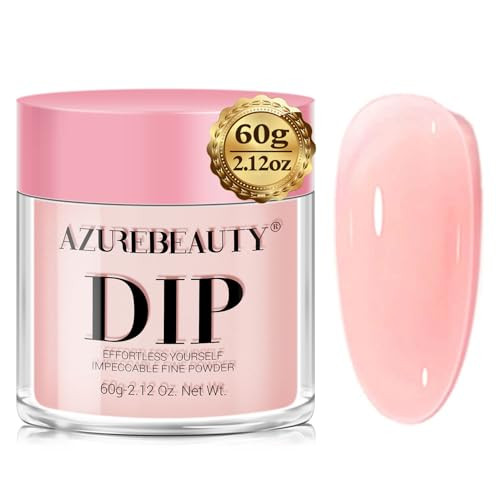 Dip Powder - Nude Pink Color 2Oz/56g, Sheer Salmon Pink Rose Soft Peach Pink Dipping Powder Cryst... | Amazon (US)