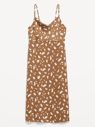 Cowl-Neck Printed Satin Midi Slip Dress for Women | Old Navy (US)