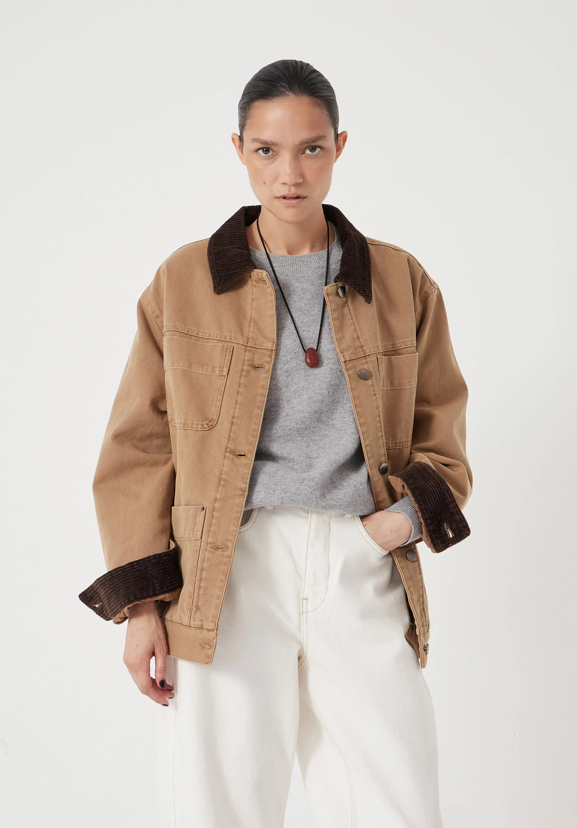 Cord Collar Barn Jacket | Hush UK