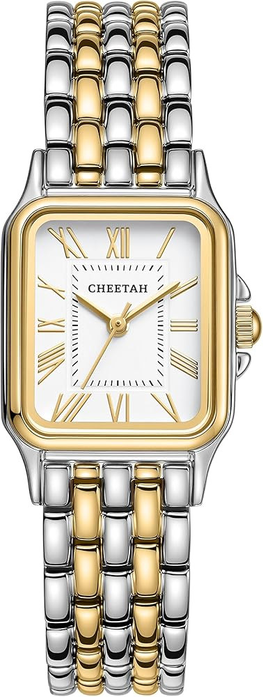 CHEETAH Gold Watches for Women with Vintage Rectangular Case,26mm Case Diameter,Black Roman Numer... | Amazon (US)