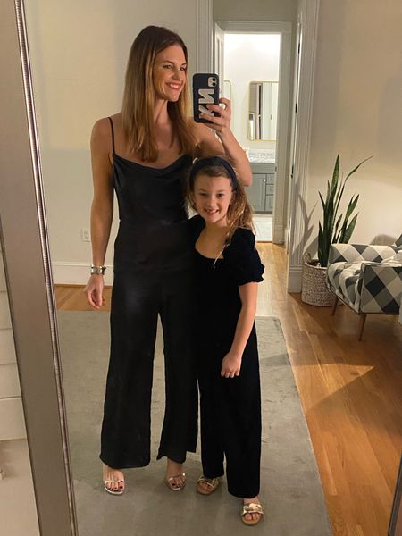 Holiday party outfits! Mom and mini, matching navy jumpsuits what I wore to my first holiday party, taylor swift inspired outs, midnights, midnights style 

#LTKHoliday #LTKkids #LTKSeasonal
