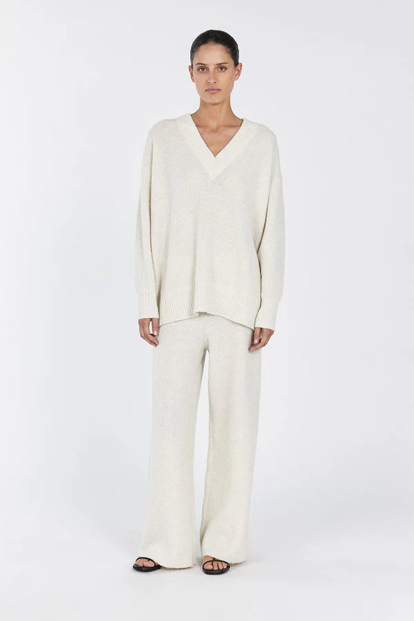 ZELIE CREAM MARLE KNIT PANT | DISSH