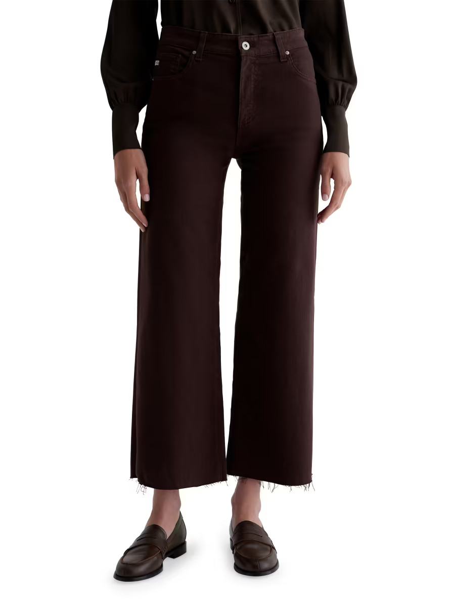 Saige Mid-Rise Stretch Cropped Wide-Leg Jeans | Saks Fifth Avenue