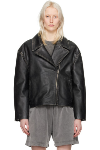 Black Padded Leather Jacket | SSENSE