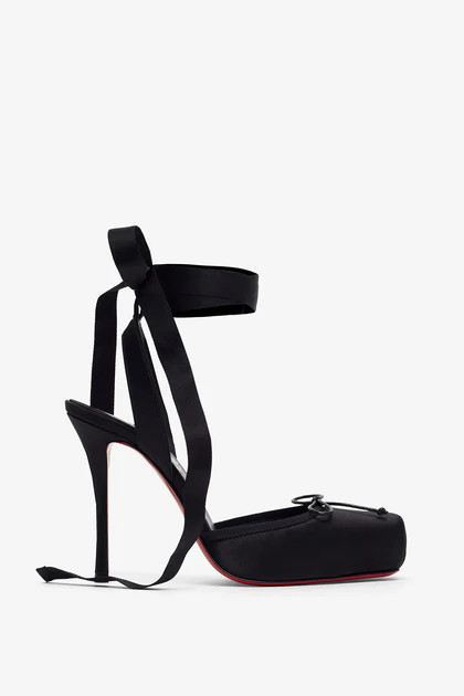 Cassia lace up 100 black satin pumps | Shop Savannahs (US)