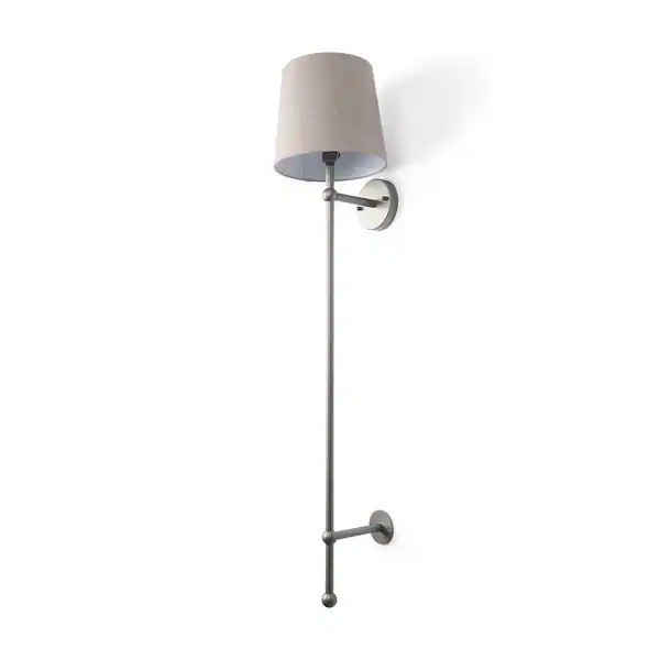 Chester Grey Metal & Beige Fabric Shade Wall Sconce | Bed Bath & Beyond